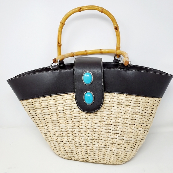 Ann Taylor LOFT Large Straw Tote Bag - Picture 4 of 9